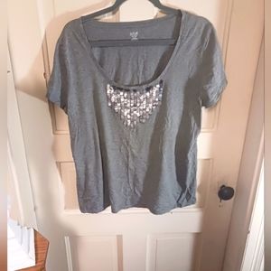 a.n.a Grey T shirt 1X